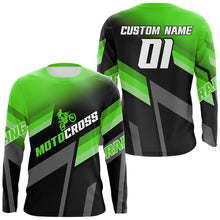 Load image into Gallery viewer, Motocross Racing Dirt Bike Jersey Green Upf30+ Motorcycle Shirt For Kid Men Women XM317