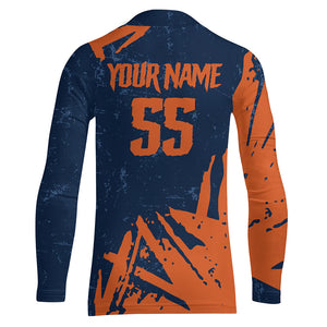 Personalized Motocross Jersey Men Kid UPF30+ Orange Dirt Bike Shirt Extreme Brap Off-Road MX Racing XM14