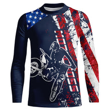 Load image into Gallery viewer, American Flag Motocross Jersey Kid Men Women UPF30+ Youth Dirt Bike Shirt Off-road Motorcycle Patriotic XM22