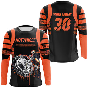 Orange Motocross Jersey Dirt Bike Off-Road Shirt UPF30+ Racing Motorcycle Long Sleeves XM25