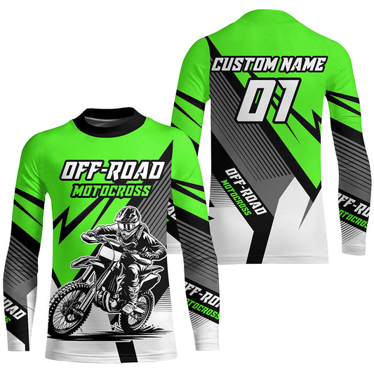 Green Motocross Racing Off-road Jersey For Men Kid Dirt Bike Riding Shirt Women XM302
