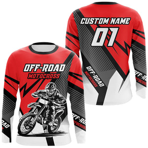 Red Motocross Racing Off-road Jersey For Men Kid Dirt Bike Riding Shirt Women XM302