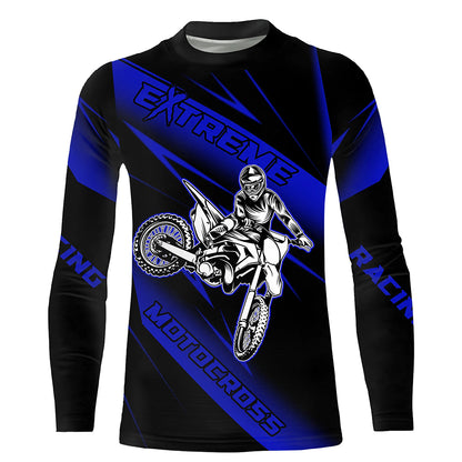 Motocross Racing Jersey Blue Upf30+ Dirt Bike Shirt Motorcycle Off-Road Jersey XM293