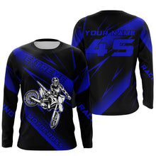 Load image into Gallery viewer, Motocross Racing Jersey Blue Upf30+ Dirt Bike Shirt Motorcycle Off-Road Jersey XM293