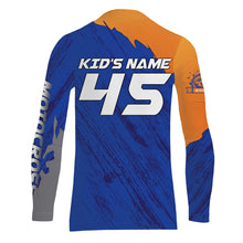 Load image into Gallery viewer, Personalized Motocross Jersey UPF30+ Dirt Bike Off-Road Kid Men Women Motocross Shirt Orange Blue XM18