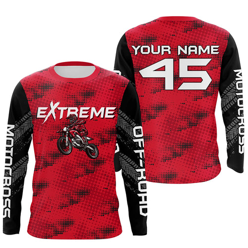 Motocross Jersey Custom Red Dirt Bike Kid Men Women Motorcycle Riding Shirt XM314