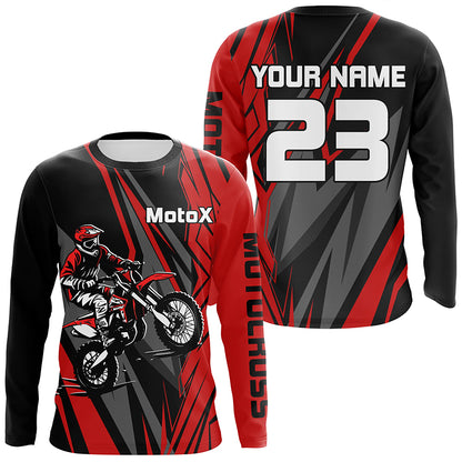 Motocross Jersey Red Dirt Bike Custom Motorcycle Racing Shirt For Kid Men Women XM318