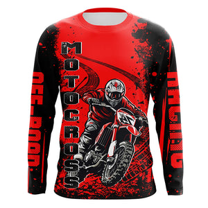 Red Motocross Jersey Custom Dirt Bike Shirt Upf30+ Kid Men Women Off-road Racing Shirt XM309