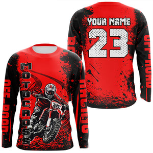 Red Motocross Jersey Custom Dirt Bike Shirt Upf30+ Kid Men Women Off-road Racing Shirt XM309