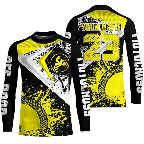 Motocross Jersey Yellow Custom Dirt Bike Shirt For Kid Men Women Off-road Racing Shirt XM311