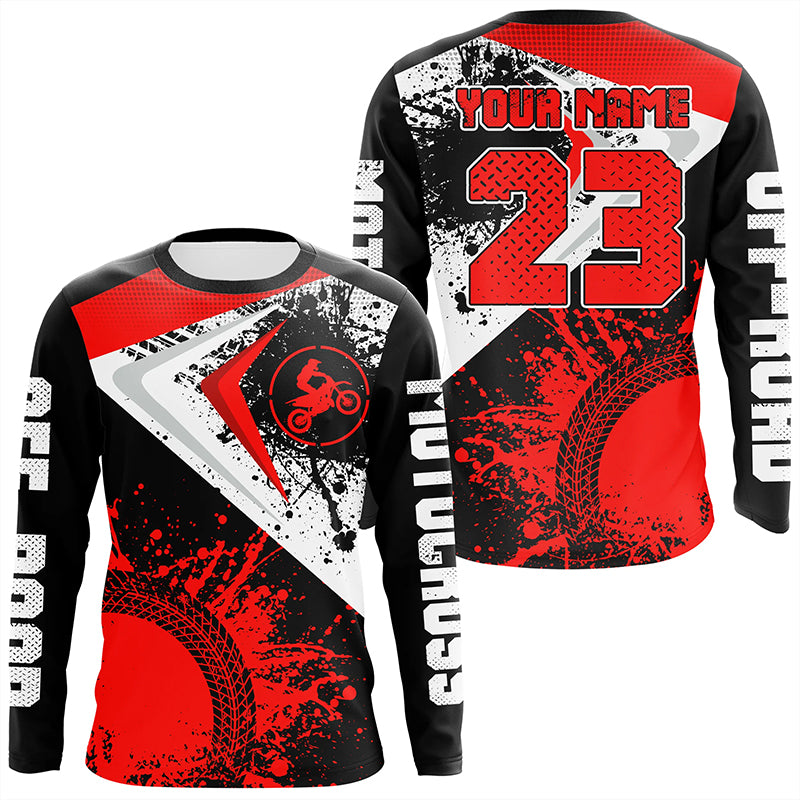 Motocross Jersey Red Black Custom Dirt Bike Shirt For Kid Men Women Off-road Racing Shirt XM311