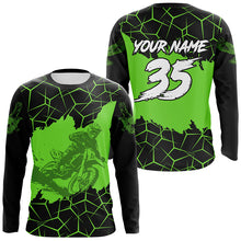 Load image into Gallery viewer, Motocross Jersey Custom Dirt Bike Green Motorcycle Shirt for Kid Men Women XM325