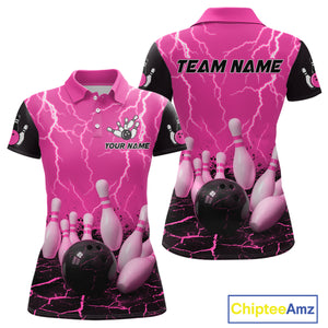 Pink Thunder Lightning & Lava Bowling Shirt for Men Women Team Bowling Jersey MBL92