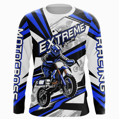 Blue Dirt Bike Racing Jersey Upf30+ Motocross Shirt Men Kid Women Off-Road Jersey XM279