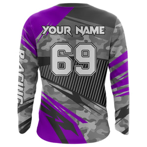 Motocross Racing Jersey Purple Upf30+ Dirt Bike Off-Road Shirt Motorcycle Kid Men Women XM282