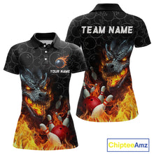 Load image into Gallery viewer, Custom Dragon Flaming Bowling Shirt for Men and Women Team Name Bowling Jersey MBL96