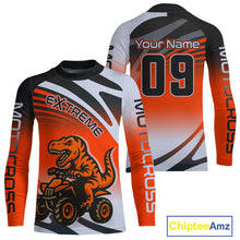 Load image into Gallery viewer, Dinosaur ATV Motocross Racing Jersey ATV Riding Shirt Orange Quad Jersey for Adult Kid MX126