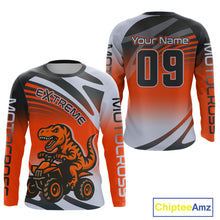 Load image into Gallery viewer, Dinosaur ATV Motocross Racing Jersey ATV Riding Shirt Orange Quad Jersey for Adult Kid MX126