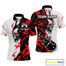 Load image into Gallery viewer, Custom Skull Bowling Shirts for Men Women Team Bowling Polo &amp; Quarter Zip Shirts MBL148