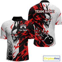 Load image into Gallery viewer, Custom Skull Bowling Shirts for Men Women Team Bowling Polo &amp; Quarter Zip Shirts MBL148