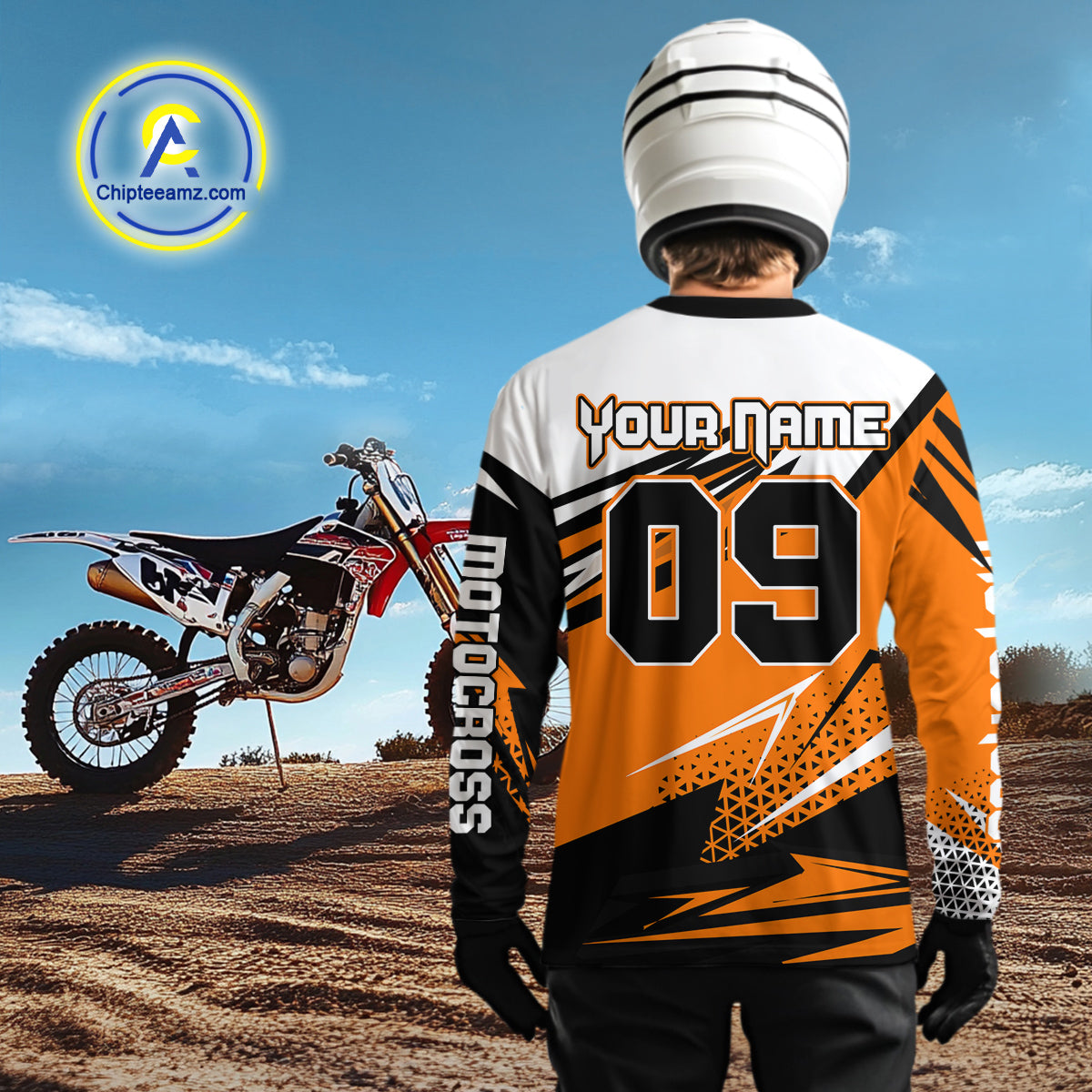 Black and Orange Motocross Jersey Custom Dirt Bike Jersey Men Kid Women Riding Jersey XM362