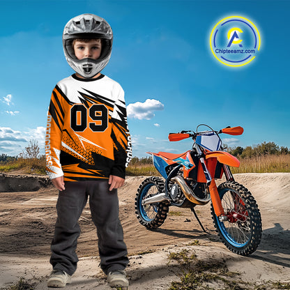 Black and Orange Motocross Jersey Custom Dirt Bike Jersey Men Kid Women Riding Jersey XM362
