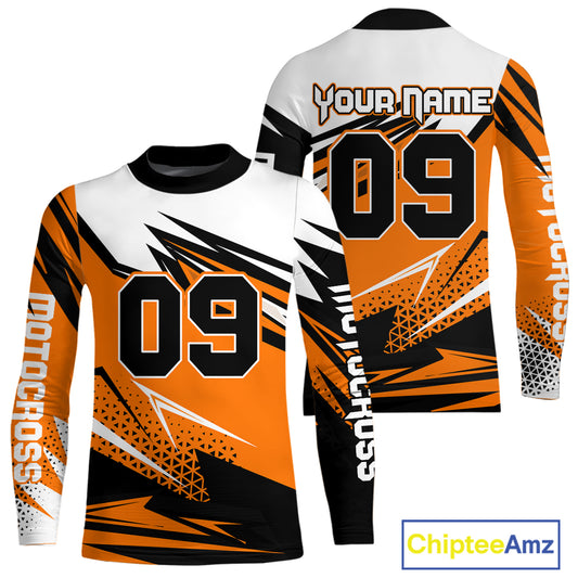 Black and Orange Motocross Jersey Custom Dirt Bike Jersey Men Kid Women Riding Jersey XM362