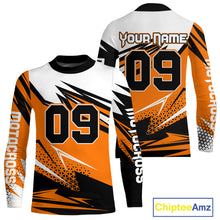 Load image into Gallery viewer, Black and Orange Motocross Jersey Custom Dirt Bike Jersey Men Kid Women Riding Jersey XM362