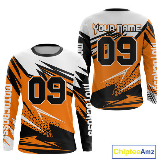 Black and Orange Motocross Jersey Custom Dirt Bike Jersey Men Kid Women Riding Jersey XM362