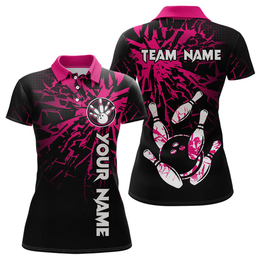 Custom Pink Bowling Shirts Funny Bowling Jersey for Men Women Team Polo&1/4 Zip MBL44
