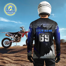 Load image into Gallery viewer, Custom ATV Racing Jersey Blue ATV Riding Shirt Quad ATV Jersey for Men Kid Women MX113