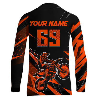 Motocross Jersey Kid Men Women Upf30+ Orange Racing Dirt Bike Shirt Off-Road Motorcycle XM286