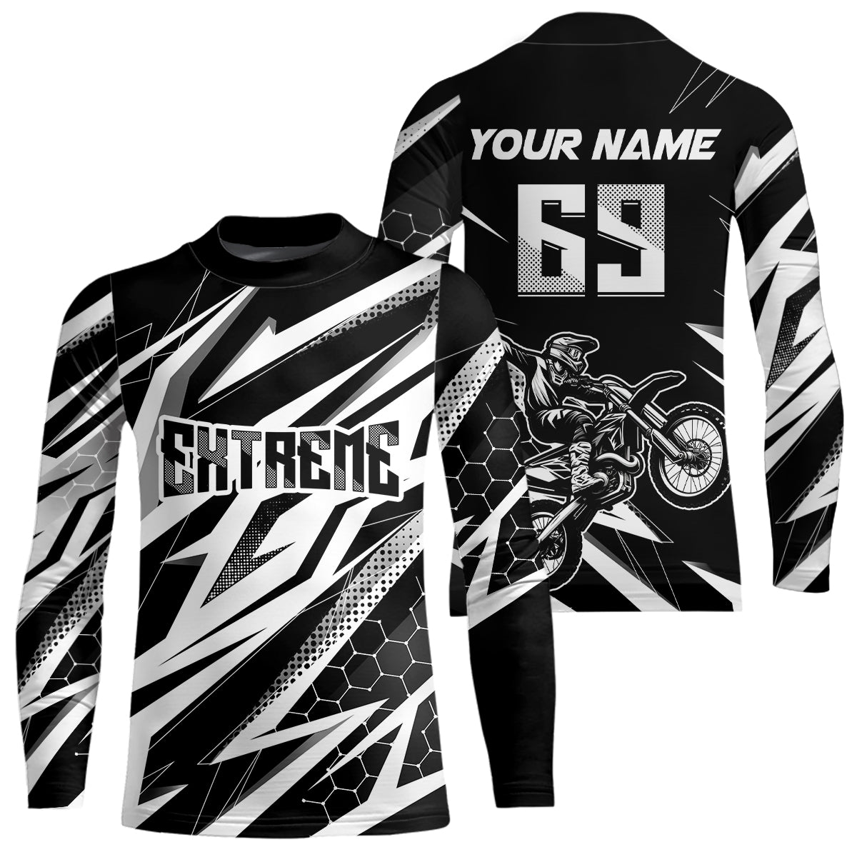 Motocross Jersey Kid Men Women Upf30+ White Racing Dirt Bike Shirt Off-Road Motorcycle XM286