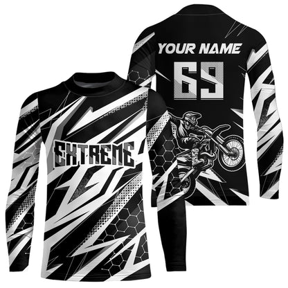 Motocross Jersey Kid Men Women Upf30+ White Racing Dirt Bike Shirt Off-Road Motorcycle XM286