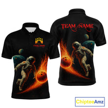 Load image into Gallery viewer, Astronaut Bowling Shirts for Women Men Team Custom Galaxy Bowling Polo and 1/4 Zip MBL171