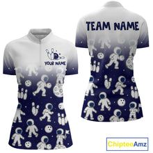 Load image into Gallery viewer, Astronaut Bowling Shirts for Men Women Team Bowling Polo &amp; Quarter Zip Shirts MBL153