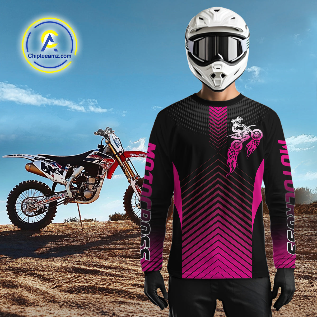 Pink Motocross Racing Jersey Custom Dirt Bike Jersey Kid Women Men Off Road Jersey XM369