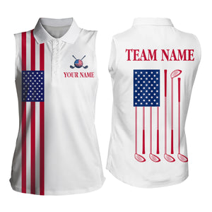 American Flag Golf Polo Shirt Custom Patriotic Golf Shirts for Men Women Team MMG46