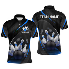 Load image into Gallery viewer, Blue Bowling Shirts for Men Women Team Custom Bowling Polo &amp; Quarter Zip Shirt MBL71
