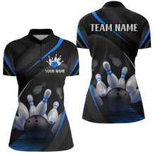 Load image into Gallery viewer, Blue Bowling Shirts for Men Women Team Custom Bowling Polo &amp; Quarter Zip Shirt MBL71