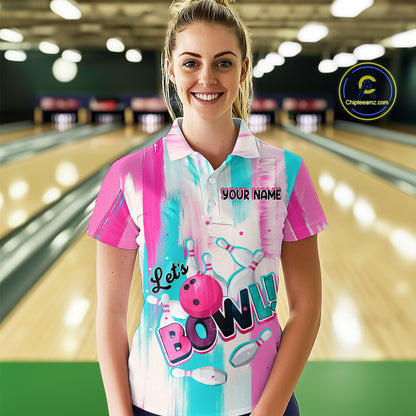 Vintage Pink Bowling Shirts for Women Men Custom Team Bowling Jerseys for Bowlers MBL115