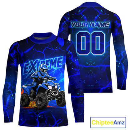 Lightning Blue ATV Motocross Racing Jersey for Adult Kid ATV Riding Shirt Quad Jersey MX128