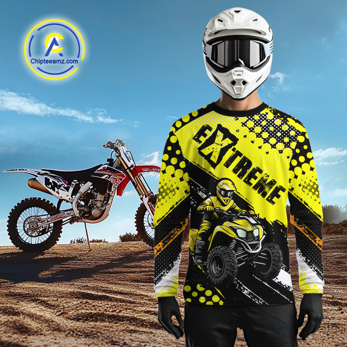 Yellow ATV Racing Jersey Custom ATV Motocross Shirt Kid Women Men ATV Jersey MX130