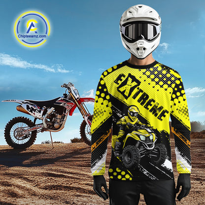Yellow ATV Racing Jersey Custom ATV Motocross Shirt Kid Women Men ATV Jersey MX130