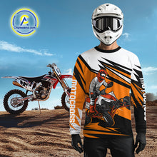 Load image into Gallery viewer, Orange ATV Racing Jersey Custom ATV Moto Riding Shirt for Kid Adult Quad ATV Jersey MX120