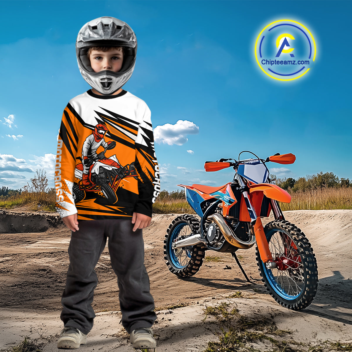 Orange ATV Racing Jersey Custom ATV Moto Riding Shirt for Kid Adult Quad ATV Jersey MX120