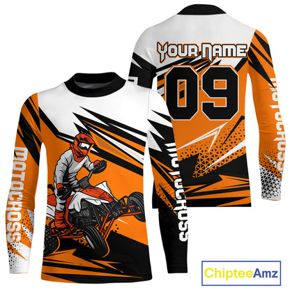 Orange ATV Racing Jersey Custom ATV Moto Riding Shirt for Kid Adult Quad ATV Jersey MX120