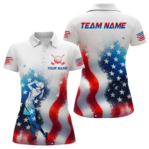 Custom US Golf Polo Shirt Patriotic Golf Shirts for Men Women Golf Polo Shirt MMG02