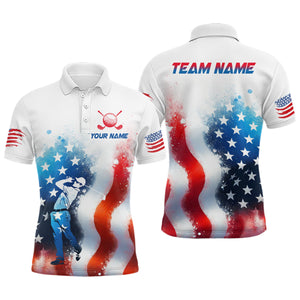 Custom US Golf Polo Shirt Patriotic Golf Shirts for Men Women Golf Polo Shirt MMG02