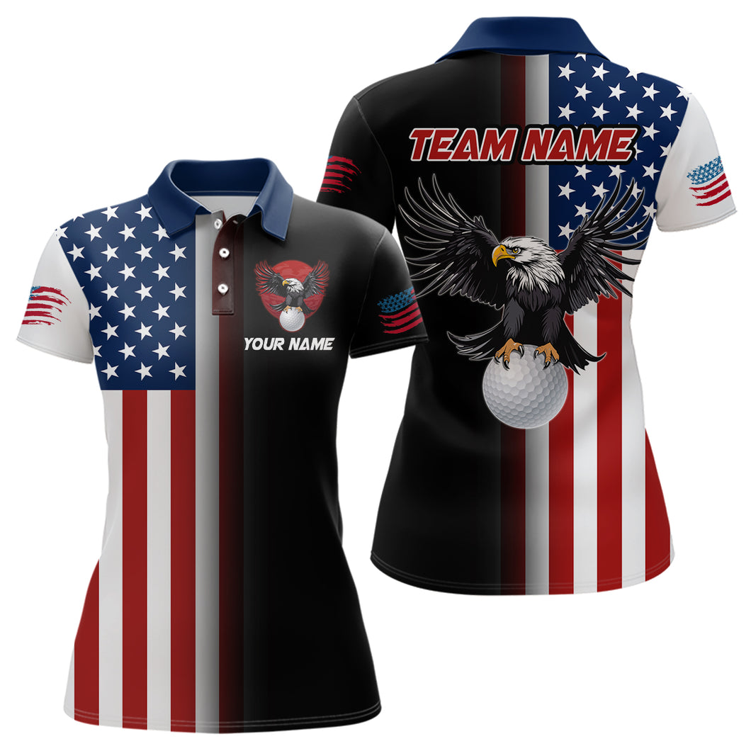 Custom American Flag Golf Polo Shirt Patriotic Golf Shirts For Men Women Golf Polo MMG03